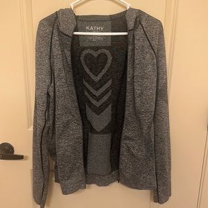 Grey zip up active jacket